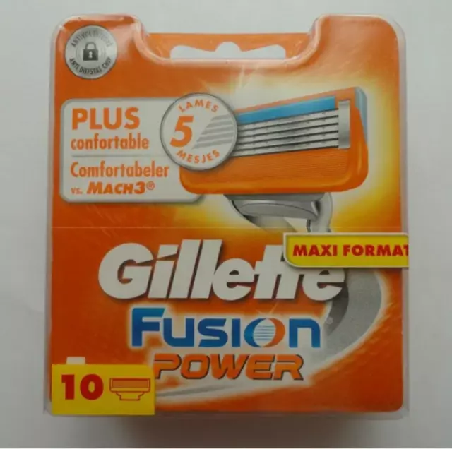 Maxi Pack 10 Lames GILLETTE Fusion POWER Recharge de Rasoir Lot Gilette Proglide