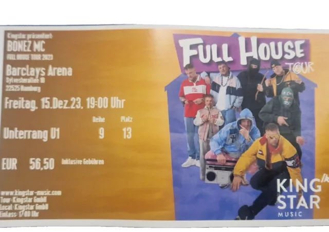 Bonez Mc Full House Tour 2023 Hamburg Karte