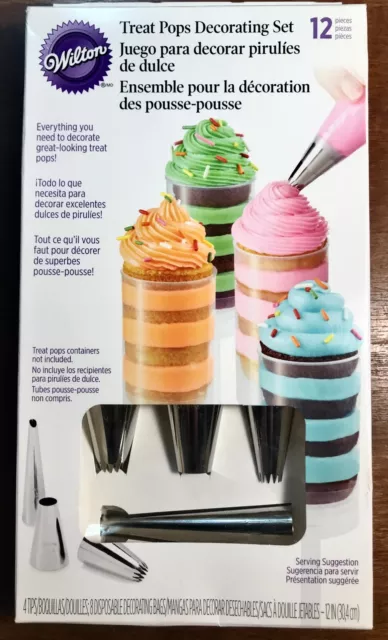 NEW WILTON Treat Pops Decorating 12 piece Set #0207 Cake tips 230 2A 32 4B