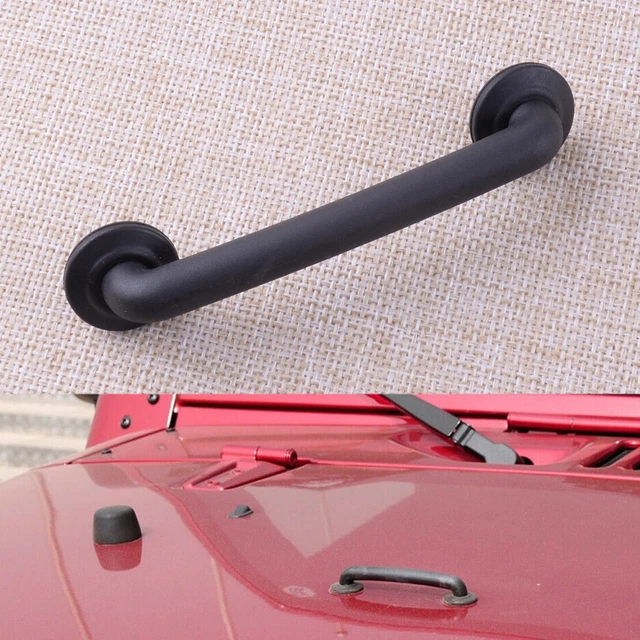 Hood Hold Down Bracket Handle For Jeep Wrangler JK (2007–2018) & TJ (1997–2006) – Black Metal/Plastic