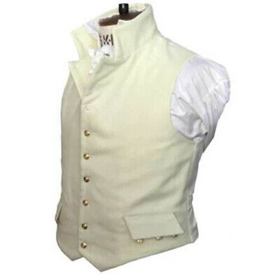 New Revolutionary War 18th Century Men's Off white Waistcoat, military grade woo