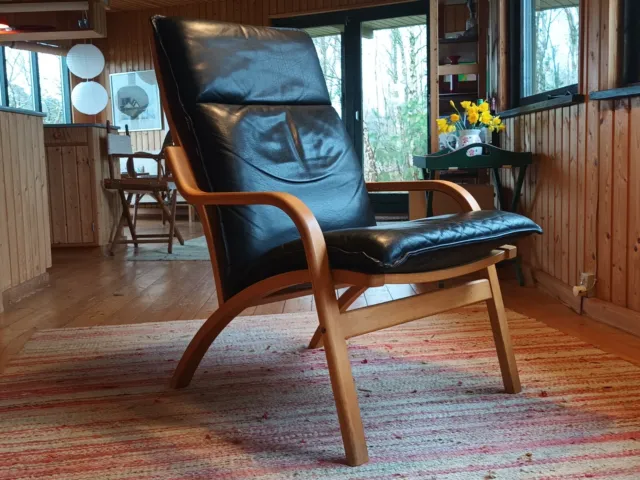 Sessel Vintage Leder Easy Chair 60er Stouby Denmark 70er Danish Modern 3