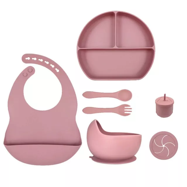 Silicone Baby Feeding Set|Baby Led Weaning Supplies Set|Suction Baby Plate Bo...