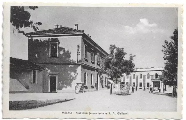 Cartolina Di Milano ,Melzo - Stazione Ferroviaria - E S.a.galbani - 1942