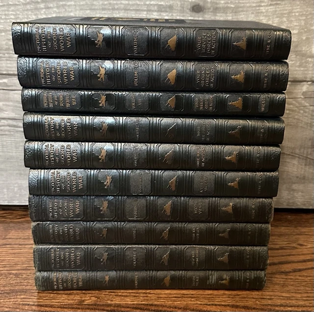PICTORIAL HISTORY OF the Second World War Complete 10 Book Volume Wm. H ...