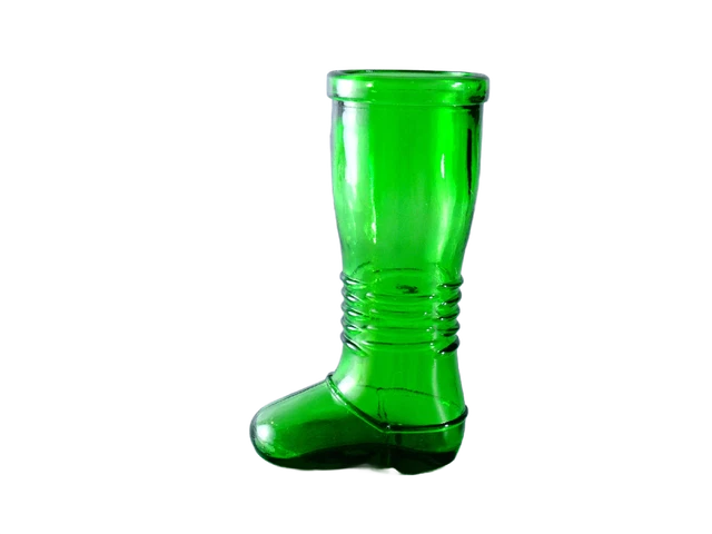 JARRÓN DE VIDRIO, CONTENEDOR DE BOTELLAS, años 60/70