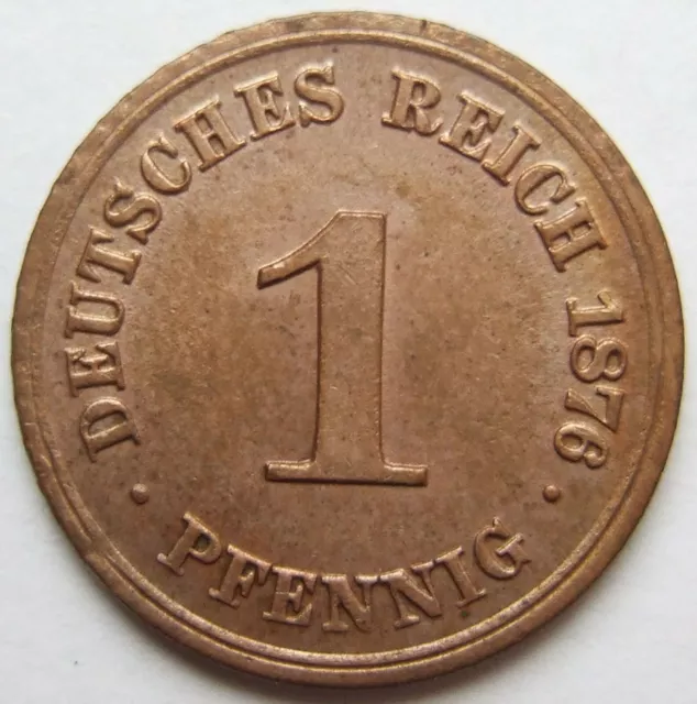Moneta Reich Tedesco Impero Tedesco 1 Pfennig 1876 H IN Extremely fine