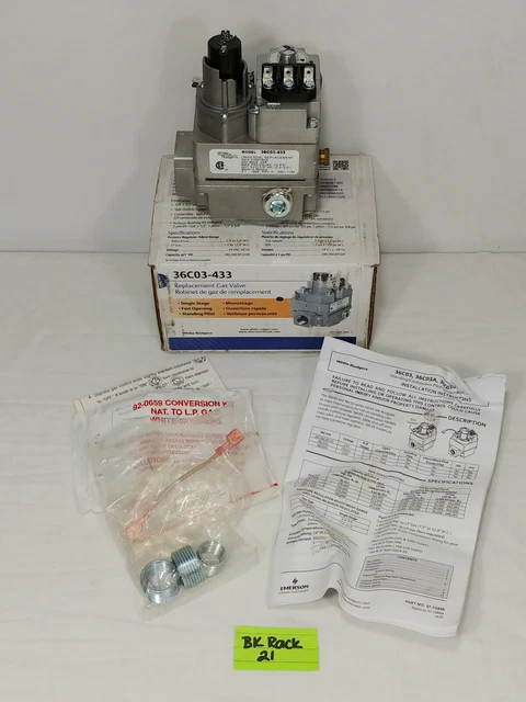 36C03-433 White-Rodgers  Gas Heating Furnace Control Valve 24V