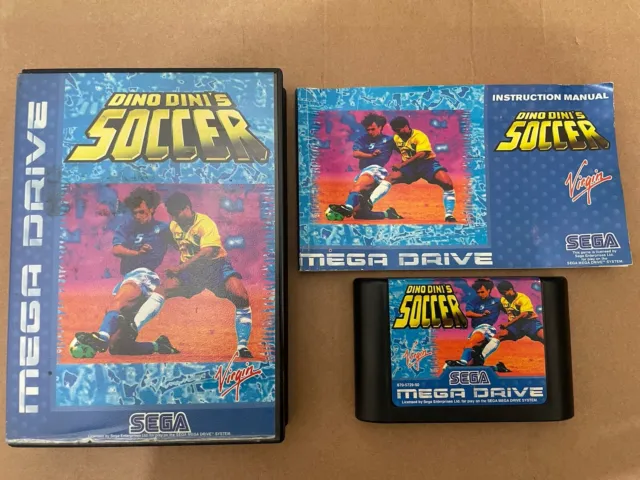 Sega Mega Drive Dino Dini's Fußball, verpackt komplette Pal Version schneller Versand