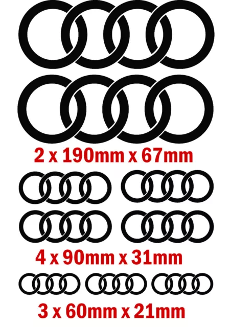 TT RING SET X9 SIDE FRONT BACK MIRRORS SELF ADHEASIVE VINYL STICKERS free post