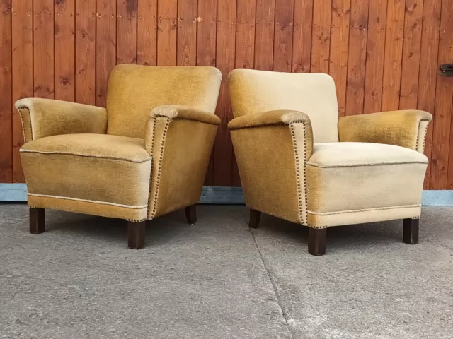 Sessel 2x Loungesessel 30er Bauhaus Antik Art Deco Stoff Easy Chair
