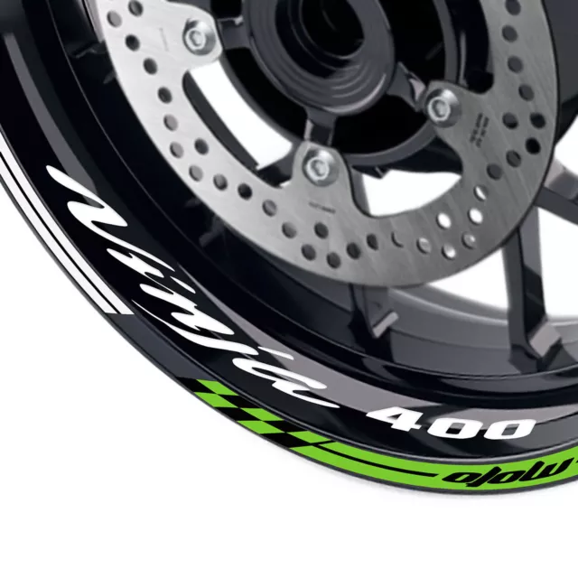 Wheel Decor Decal Sticker CHECK 17'' Rim For Kawasaki NINJA 400 EX400 2018-2020