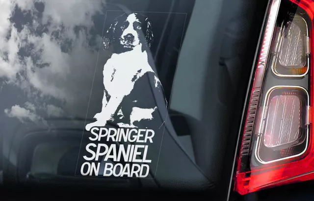 Springer Spaniel Auto Adesivo,Inglese Cane Adesivo per Finestre Paraurti Decal