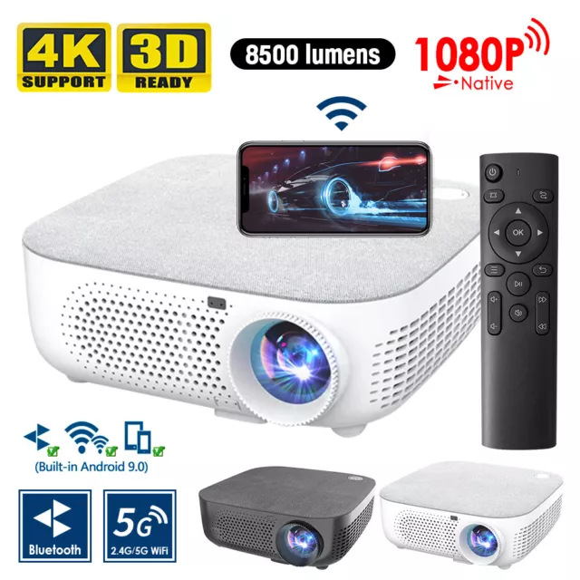 FHD 1080P LED Projektor Heimkino Wifi 5G HDMI Multimedia Player 3D 4K Beamer DE