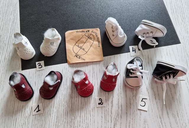 Chaussures De Poupée à Rotule En Cuir PU – 5,6 X 3,3 Cm – Anti-déformation – Pour Poupées De 20 Cm