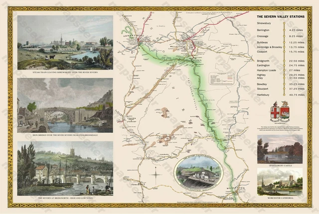 Svr Map MAP OF THE SEVERN VALLEY RAILWAY 1887 - 30