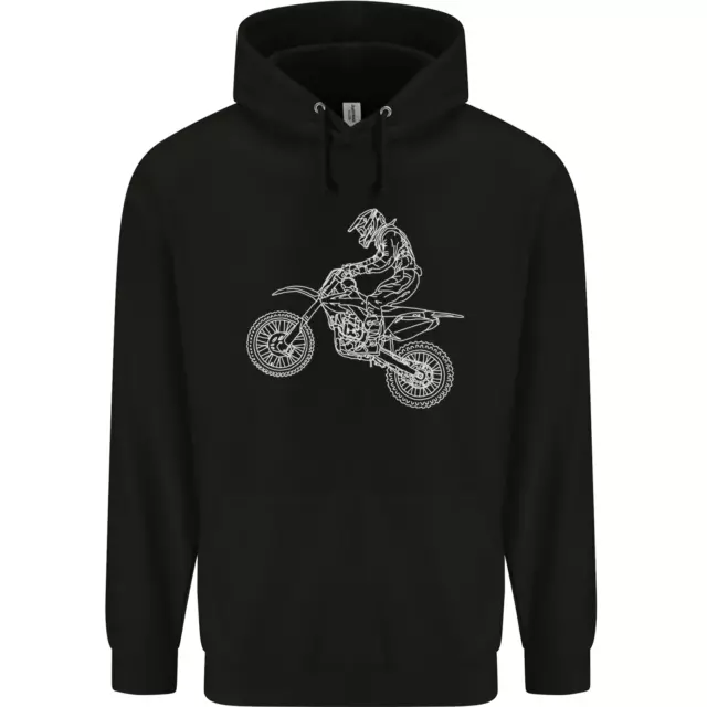 Motocross Line Drawing Dirt Bike MotoX Childrens Kids Hoodie