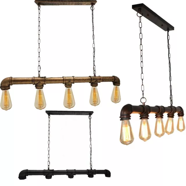 Industrial Pendant Lamps Steampunk Vintage Ceiling Lights Metal Pipe Retro Loft