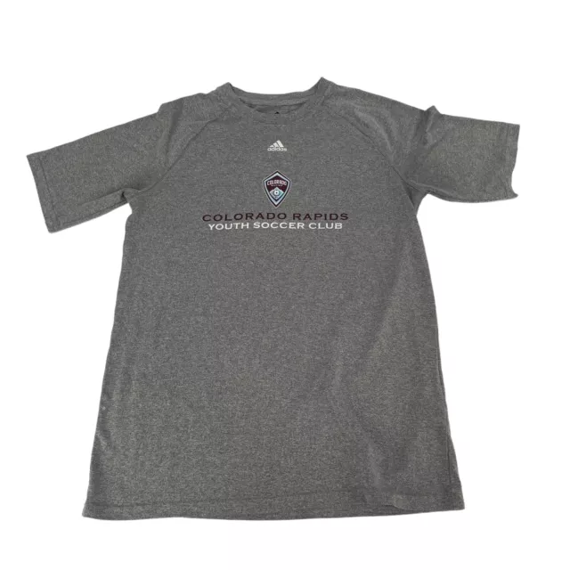 ADIDAS Boys Grey Colorado Rapids Football Short Sleeve T-Shirt Xtra Large (3785)