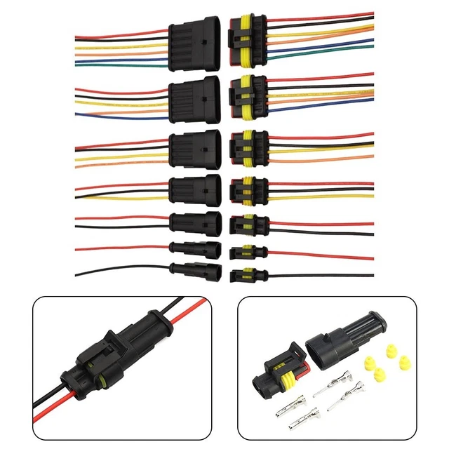 Easy to Install 12V 1Pin6PIN Cable Wire Connector Plug for Waterproof Wiring