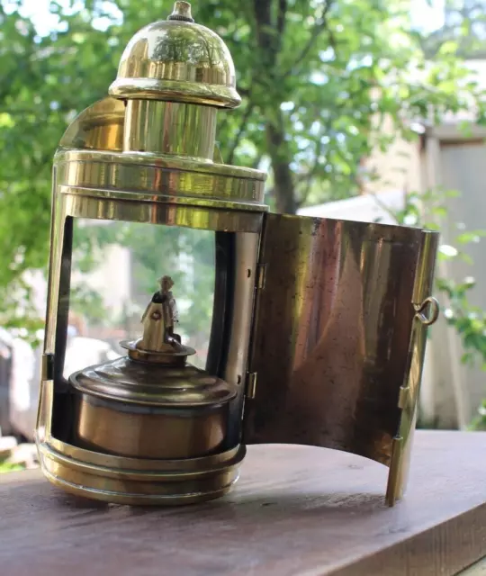 Vintage Brass Ship / Train Oil Lamp Lantern. New Wick.