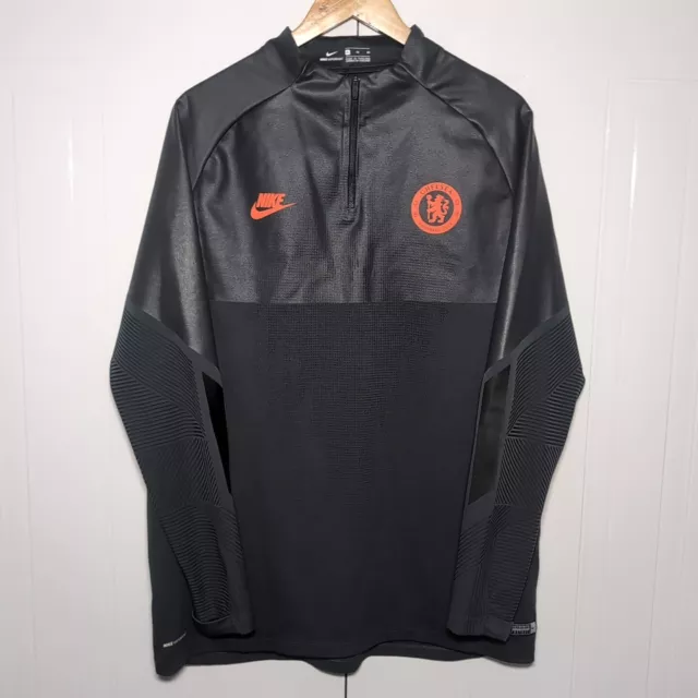 MEN S NIKE VAPORKNIT Chelsea FC Strike Drill Top Black Polyester 1 4 Zip Size XL 44.99 PicClick UK