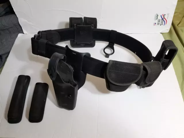 DON HUME BLACK NYLON DUTY BELT SIZE LARGE With Accessories