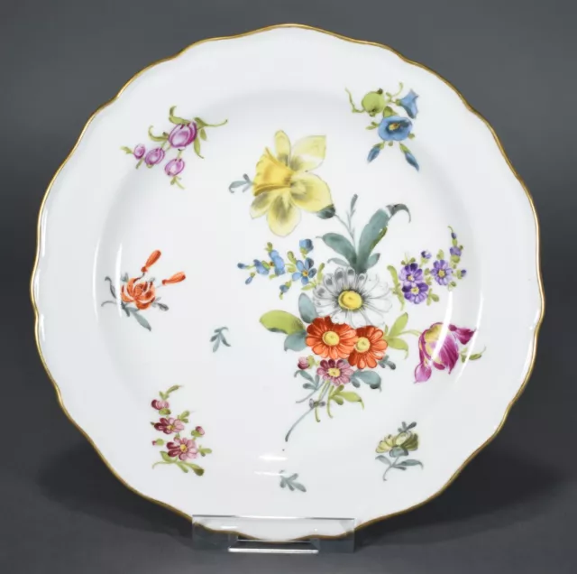 Meissen Teller Kuchenteller Blumen Gold flowers plate Platte マイセン