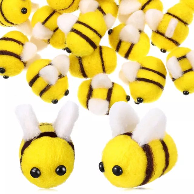 24 Pcs Décoration De Maison Abeille Feutre Bricolage Laine Feutrée - Doux