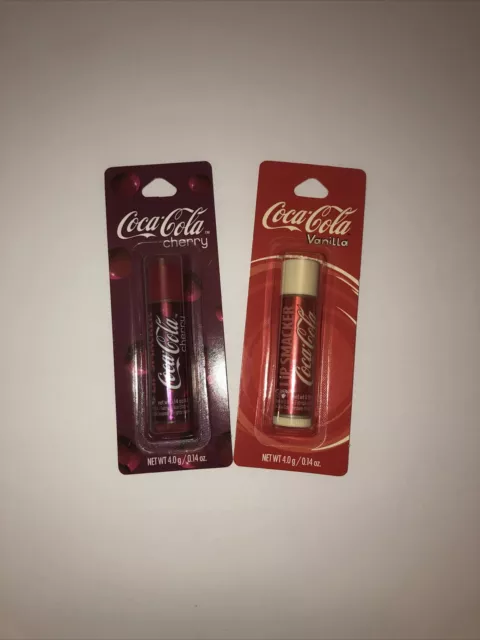 New Sealed Lip Smackers BOTH Vanilla And Cherry Coca-Cola Coke Flavored Gloss