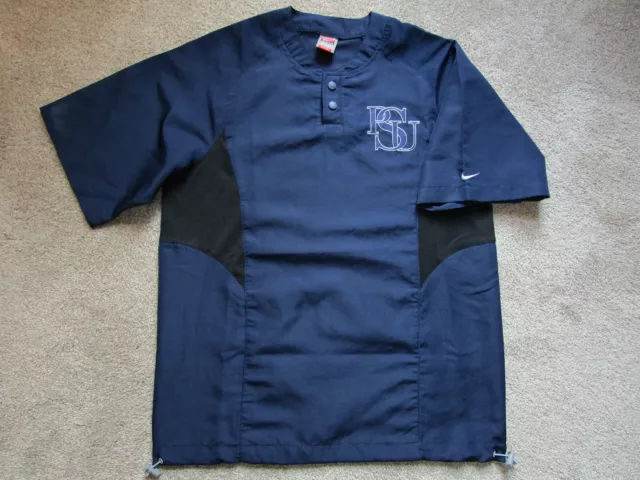 Nike Penn State Short Sleeve Navy Blue Henley Wind Shirt Pullover Mens Small Exc