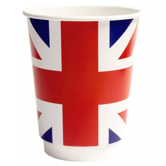 12oz Union Jack Paper Cups  Disposable Tableware Double Wall x 500