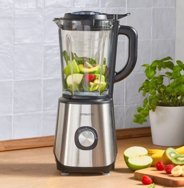 Frullatore In Vetro 1500 Ml 500 W Con Lame A 6 Pezzi - Tritaghiaccio, Frullati E Succhi, Velocità Variabile, Protezione Sovraccarico, Antiscivolo