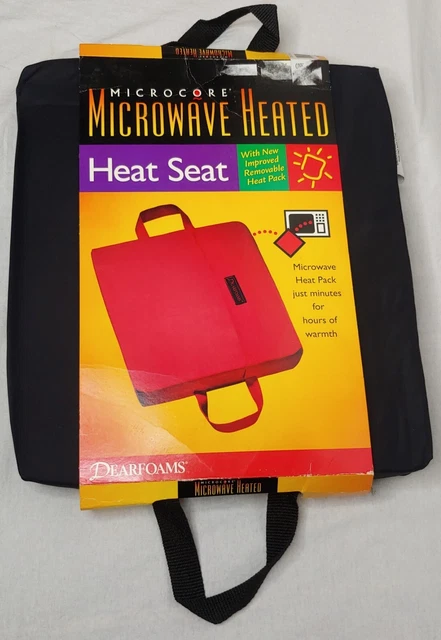 Asiento térmico Dearfoams con calefacción por microondas con asas cojín negro estadio NUEVO
