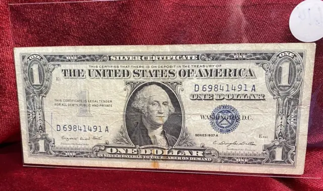 1957 Series A One Dollar Blue Seal Note Silver Certificate # 614