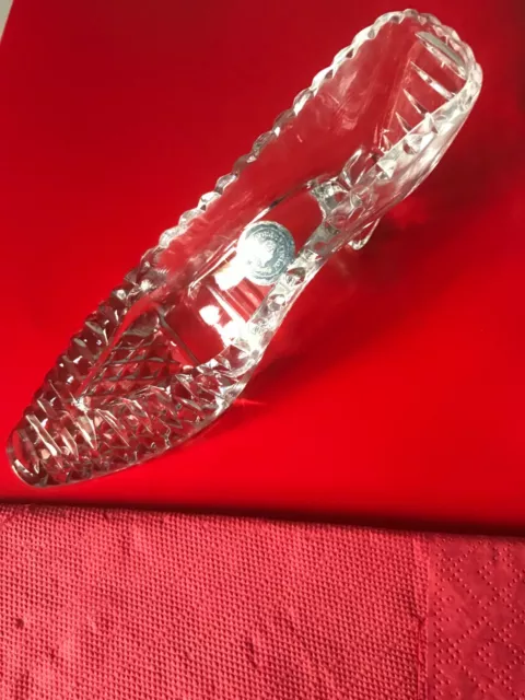 Beautiful Vintage Cut Glass Georgian Crystal Tutbury Cinderella Slipper Perfect