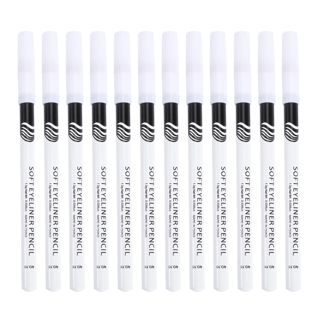 12 piezas delineador de ojos barra de madera lápiz de maquillaje de cejas delineador de ojos