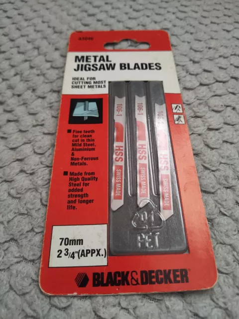 5 Black & Decker 49513 Bi-Metal U Shank Jigsaw Blades. Made in Switzerland