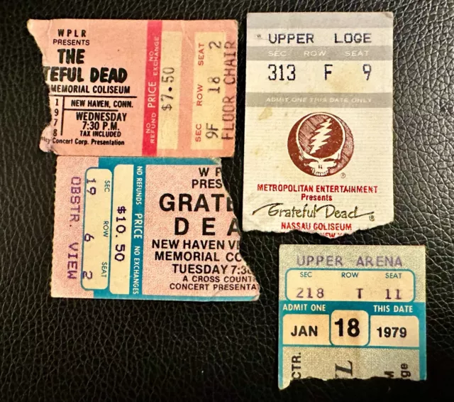 Grateful Dead Concert Ticket Stubs   Lot of 25 Stubs  1977- 1992      Undersized