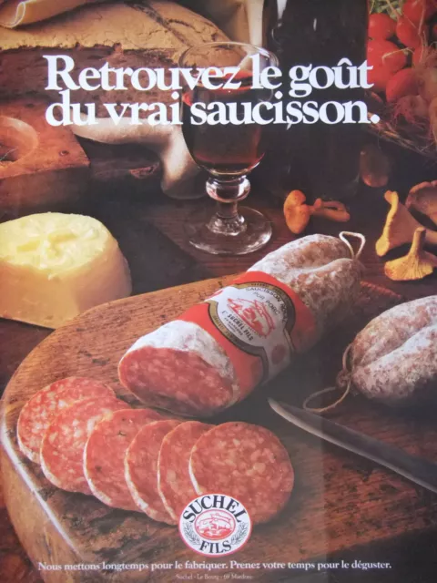 Publicité De Presse 1984 Suchel Fils Retrouvez Le Goût Du Vrai Saucisson