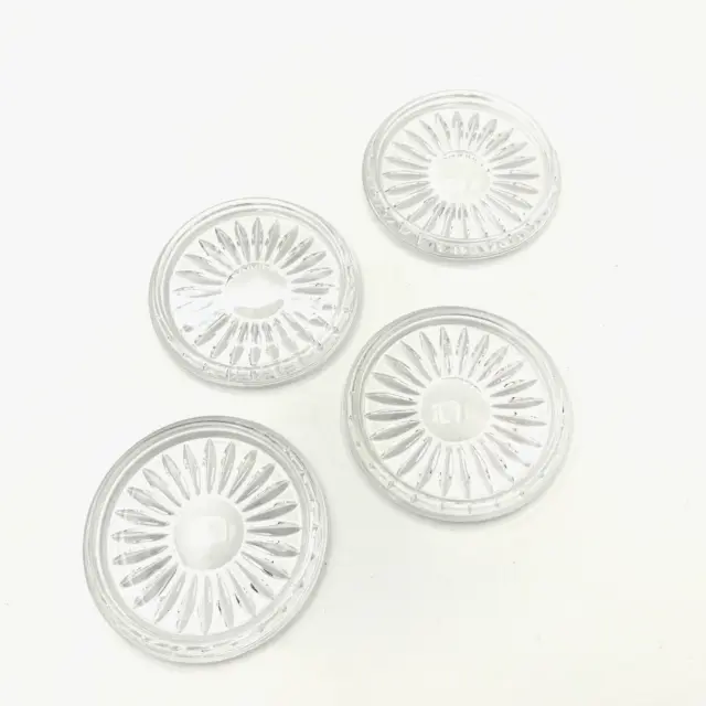 Clear Glass Coasters Sunflower Design set of 4