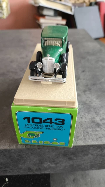 Miniature Eligor Mercedes-Benz 1929 Limousine Nürburg - Échelle 1/43, Bleu Foncé, Avec Boîte