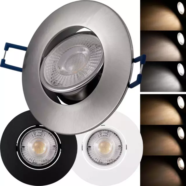 Step-Dimmbare LED Einbaustrahler Spot flach Warmweiß/CCT 3000-6000K Leuchte 4,5W