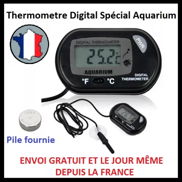 Digital Thermometre Sonde Cable Affichage Lcd Aquarium Poisson Piscine Frigo C/F