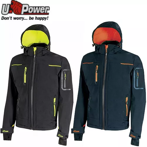 Giacca da lavoro con zip giubbotto impermeabile traspirante antivento U-Power