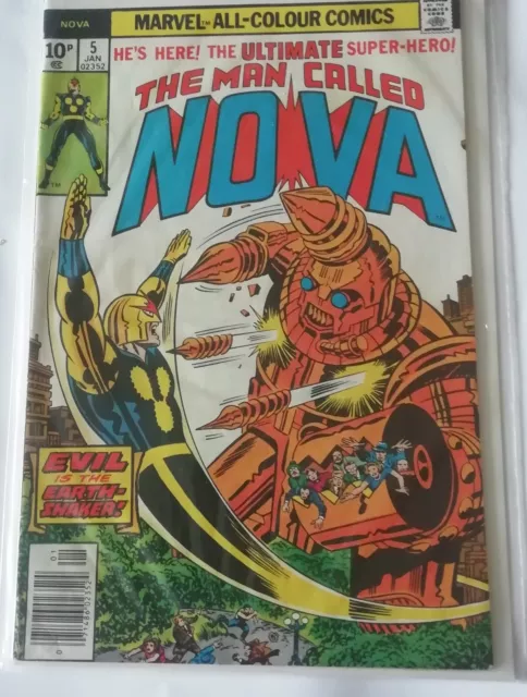 Nova #5: Vol.1, UK Price Variant, Marvel Comics (January 1977)