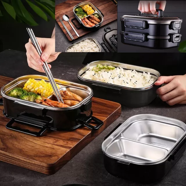 Doule-Layer Stainless Bento Box Leak-Proof Thermal Insulation Portable Lunchbox