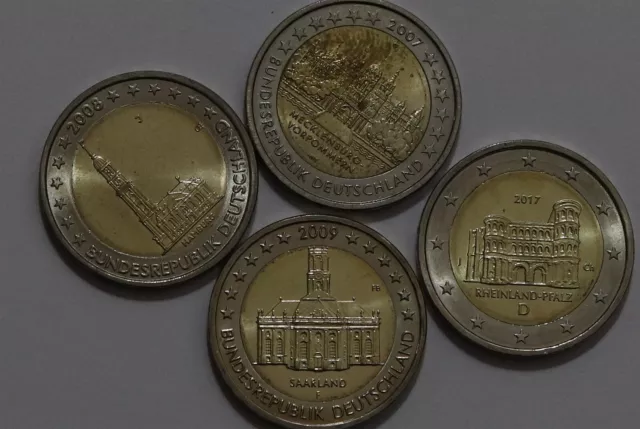🧭 🇩🇪 Germany 2 Euro - 4 Commemorative Coins B56 #34