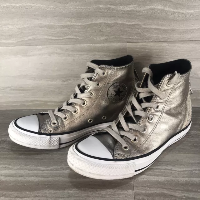 Converse Chuck Taylor All Star Metallic Tri-Zip Size 5.5 High-Top Sneakers EUC