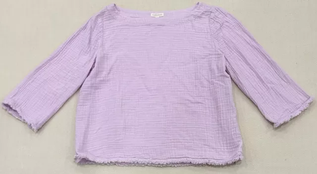 EILEEN FISHER Organic Cotton Gauze Boxy Top Women's Mallow Purple Size M